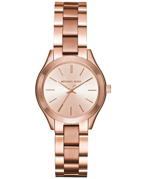 Buy MICHAEL KORS Womens Mini Slim Runway Rose Gold Dial 